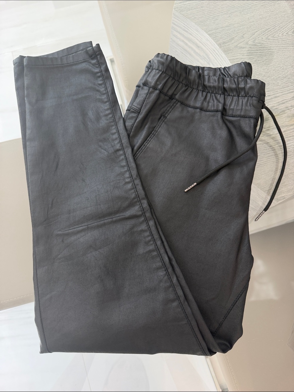 Flog. Women’s Vegan Black Drawstring Pants. Size 29 worn once